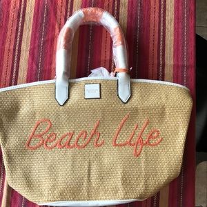 Victoria's Secret Tan and Orange Beach Life Tote